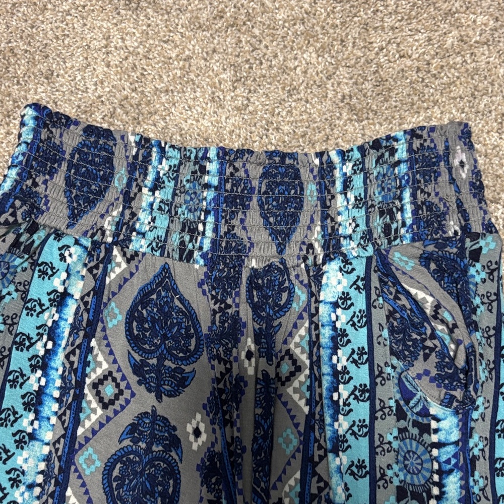 Blue Patterned Pants - Picture 2 of 3